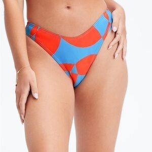 Fabletics High-Cut Classic Bikini Bottom Floral Geo NWT